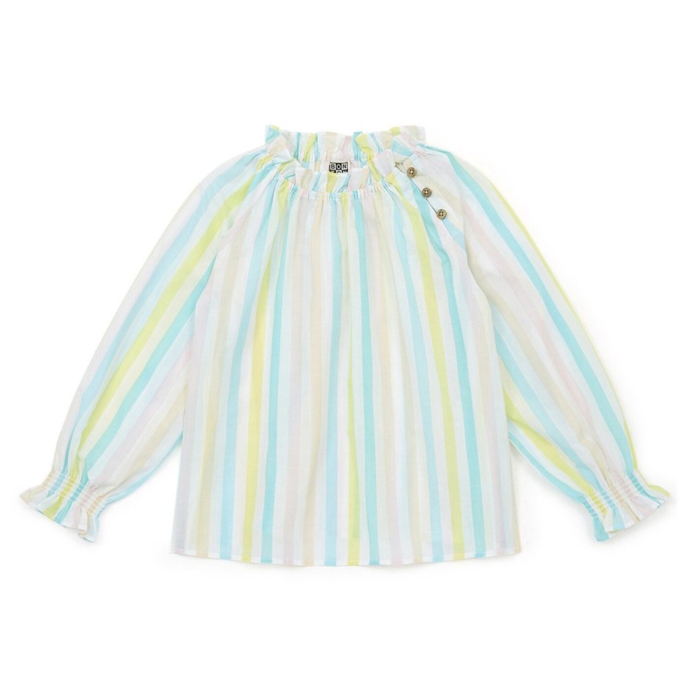 Bonton Ficelle Candy Stripe Cotton Blouse